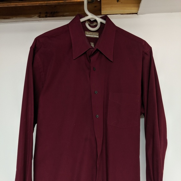 Vanheusen Burgundy dress shirt - Picture 1 of 2